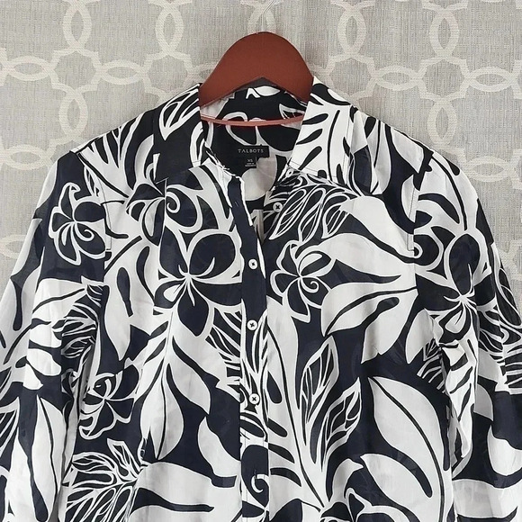 Talbots Cotton Floral Button Up Women's Shirt XS -7415b - Picture 3 of 9